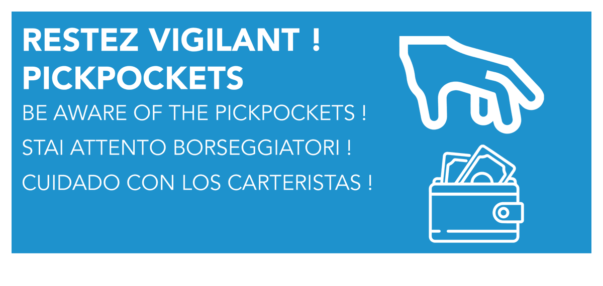 [ Vigilance Pickpockets ⚠️ ]

🔐 Voyagez smart, voyagez safe ! 

🔴 Protégez vos biens des mains indiscrètes 👜 

 📢 En gare et à bord du train. 

En cas de problème ⤵️
☎️ Téléphoner au 3117 (numéro d'alerte SNCF).
📱  Envoyer un SMS au 31177.
👮🏽‍♀️ Alerter un agent en gare.