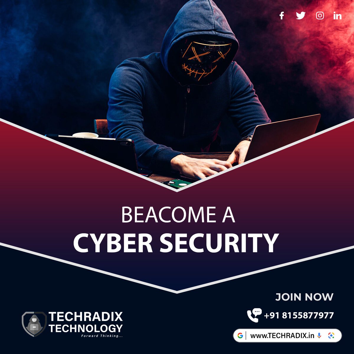 Techradix Technology provides comprehensive Cyber Security training in Surat, covering a wide range of topics including network security, cloud security, web security, and much more. techradix.in #cybersecurity #surat #techradix #techradixtechnology #Cyber Surat