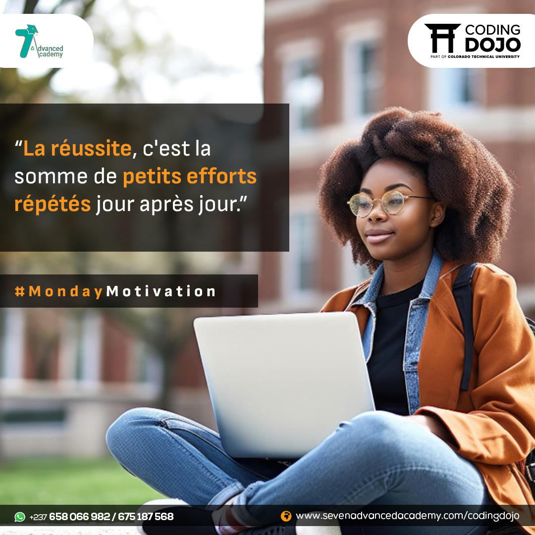 ✨ Passez une merveilleuse semaine.
.
.
#sevenadvancedacademy #codingdojo #happynewweek #digitalskills #webdevelopment #graphicdesign #cybersecurity