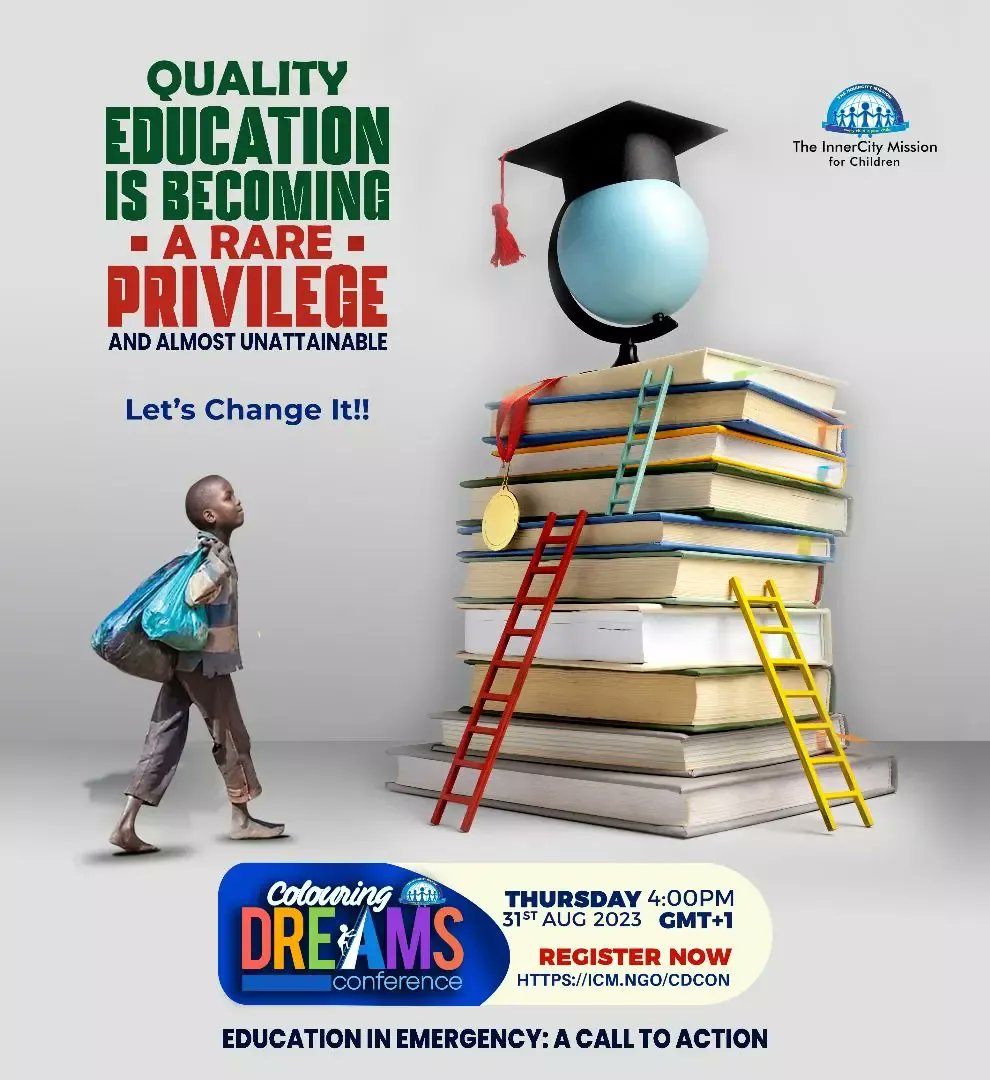 InnerCityHQ's tweet photo. "Education is the key that opens the door to dreams"
Join the InnerCity Mission 2 help fulfill the dreams of indigent children by participating in the 2nd edition of the #ColoringDreams Conference
Register Now
https://t.co/UqXrhDkJvz
#Everychildisyourchild
#TakeActionwithICM https://t.co/3pbQyfq9GA