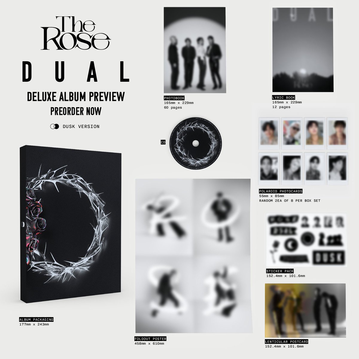 SeoulStream's tweet photo. #SStreamGO
PH GO🇵🇭

☠️ The Rose 'DUAL' Album

📗 Deluxe Box (Dawn Ver.) - ₱830
📕 Deluxe Box (Dusk Ver.) - ₱830
Set - ₱1620

📘 Jewel Case (Dawn Ver.) - ₱635
📙 Jewel Case (Dusk Ver.) - ₱635
Set - ₱1230

✅ PRICES are all-in + LSF
✅ SEMI FETA (2-3 weeks after arrival in KR Address)

➖ Release Date: 09/22

📅 DOO: 09/15
📆 LONG DOP:

50% Payment - 09/30
Remaining Balance: 10/15

🔗 Order Form: https://t.co/4A9osPupdM