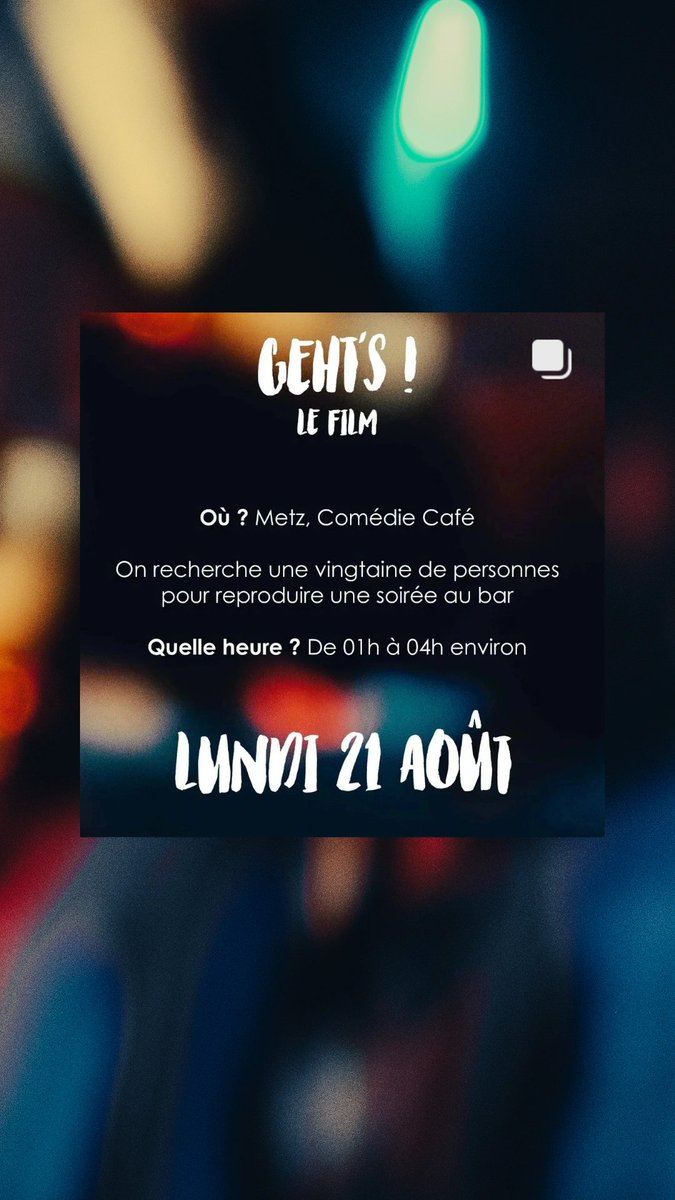 emma_rchf's tweet photo. 🚨 URGENT 🚨
Je recherche encore quelques figurant.e.s pour mon court métrage. On tourne ce soir de 01h30 à 4h max à la Comédie ! 
Aucune expérience requise 🫶🏼 https://t.co/8vQAYqZkoh