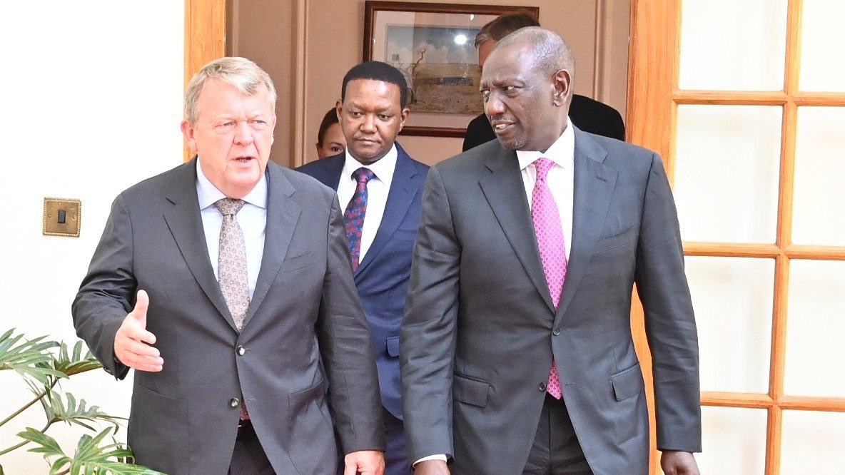 At <a href="/StateHouseKenya/">State House Kenya</a>, Nairobi during a meeting between H.E President Dr. <a href="/WilliamsRuto/">William Samoei Ruto, PhD</a> and <a href="/DanishMFA/">Denmark MFA 🇩🇰</a> Minister Hon. Lars Løkke Rasmussen <a href="/larsloekke/">Lars Løkke Rasmussen</a>. 

Discussions centered on issues of bilateral interests and matters of regional significance in the context of Peace and Security