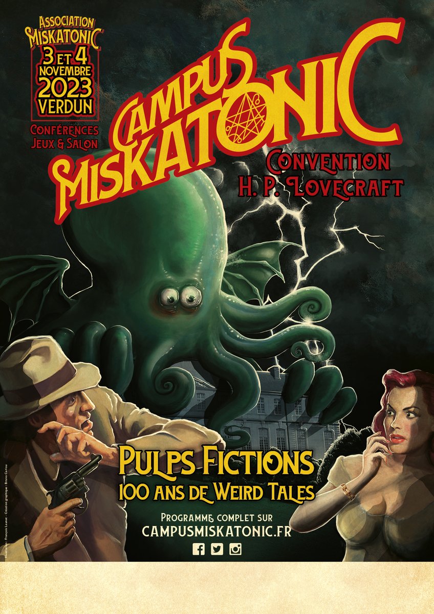 CAMPUS MISKATONIC  2023
Un premier aperçu de la programmation.
Nous détaillerons tout ça dans les jours qui viennent (invités, films ...)
Tout est gratuit, en accès libre à Contre-Courant MJC à Belleville / Meuse (VERDUN)