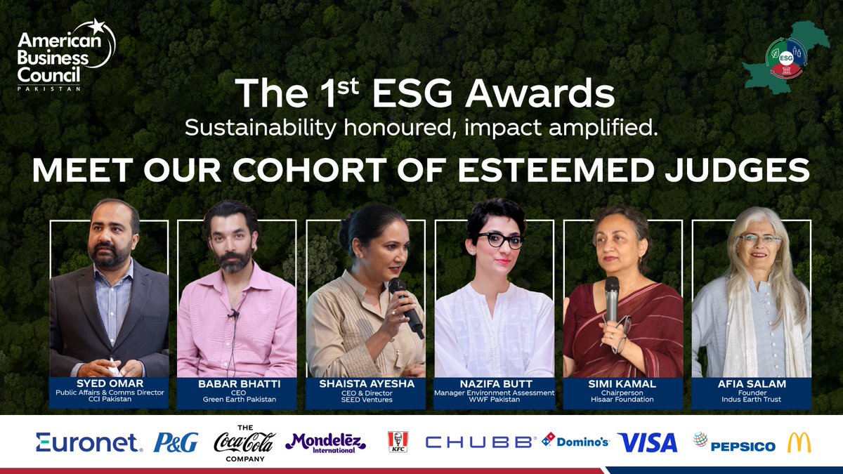 Unveiling the Stellar Lineup of #ESG Judges!
#ABC #Pakistan #ESGAwards