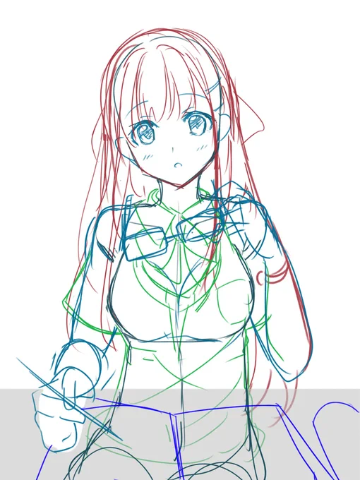 ラフから色々変わりすぎている絵でもあります。。 