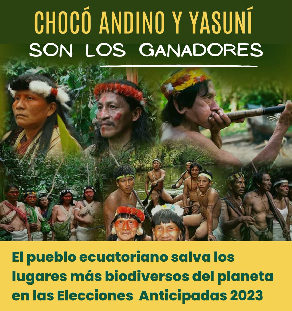 confeniae1's tweet photo. #SíAlChocóAndino y #SíAlYasuní, los resultados que marcan un hito en la historia por la lucha ambiental y la justicia climática 

La dignidad de un pueblo que ama la selva, los páramos y el litoral 💪🇪🇨

#EleccionesAnticipadas2023Ec 
#ConsultaPopularYasuní 
#ConsultaPopular https://t.co/xYiF7HwCk0