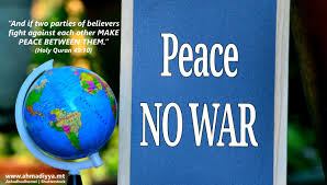 We should make peace with each other and avoid war