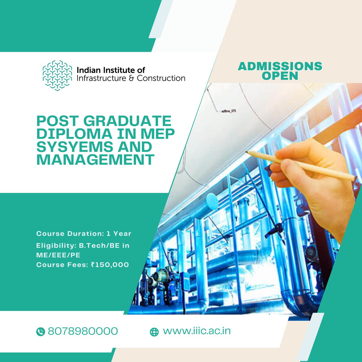 Elevate Your Engineering Career! Enroll Now for a PG Diploma in MEP Systems &amp; Management. 

Attention, ladies! Seize a remarkable 90% fee concession* (T&amp;C apply) to power your journey. Empower yourself with skills that matter.

For more details, reach out at 8078980000.