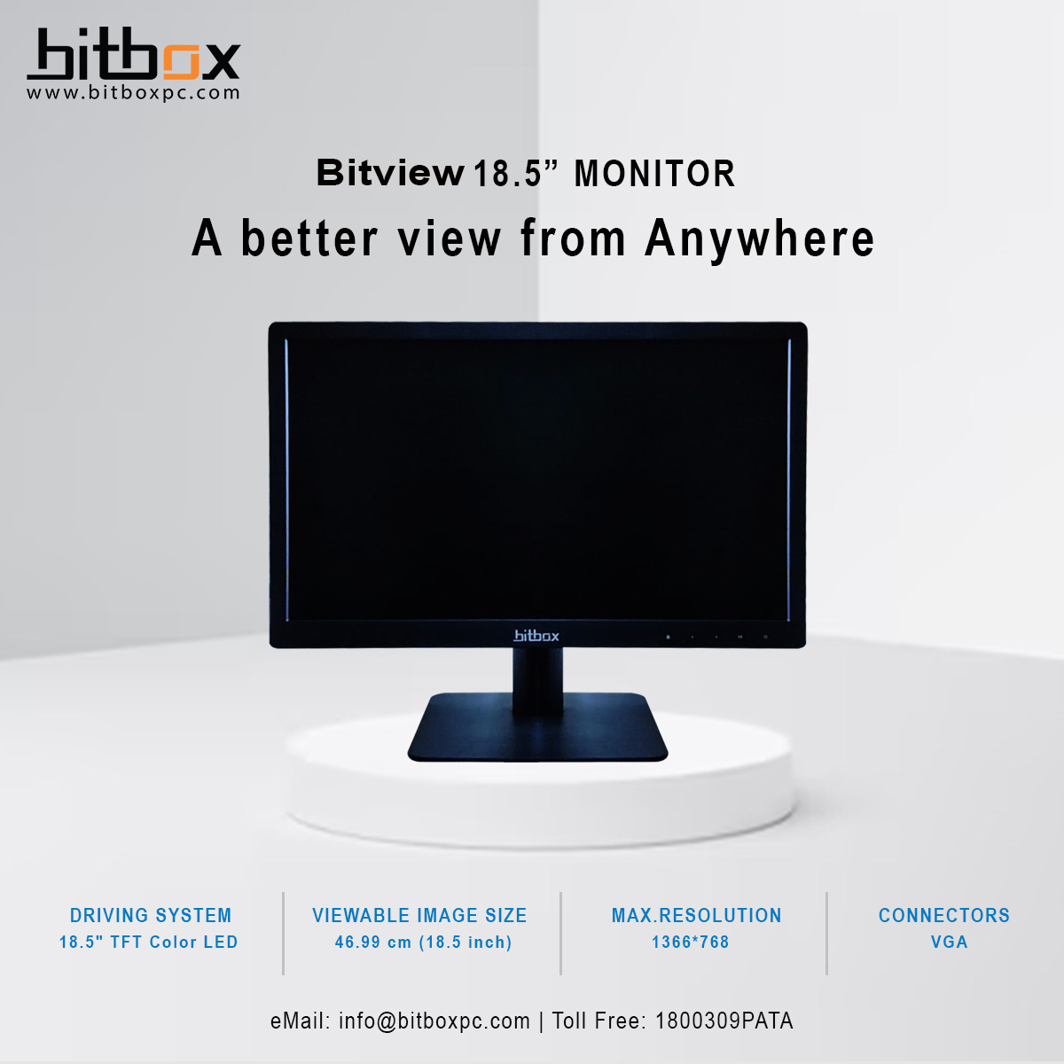 bitbox_pc's tweet photo. Bitbox Monitor (18.5")
A better view from anywhere
.
.
- Driving System : 18.5 TFT Color LED
- Viewable Image Size : 46.99cm
- Max.Resolution: 1366*768
- Connectors : VGA
Learn more : https://t.co/f38WWtWX61
.
.
#Bitbox #bitboxmonitors #monitor #Bitboxtnpanel #bitboxpc #pc https://t.co/gGCzSqmWLx