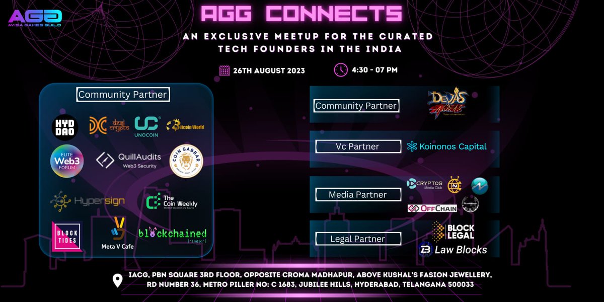 🙏Namaste Hyderabad, 🌠 Brace yourselves for a tech extravaganza like no other! Join us for #AGGConnects, where visionaries unite, ideas flourish, and the future of tech takes shape. Let's network, innovate, and inspire together! 🌐💬 Block the calendar: August 26th Time: