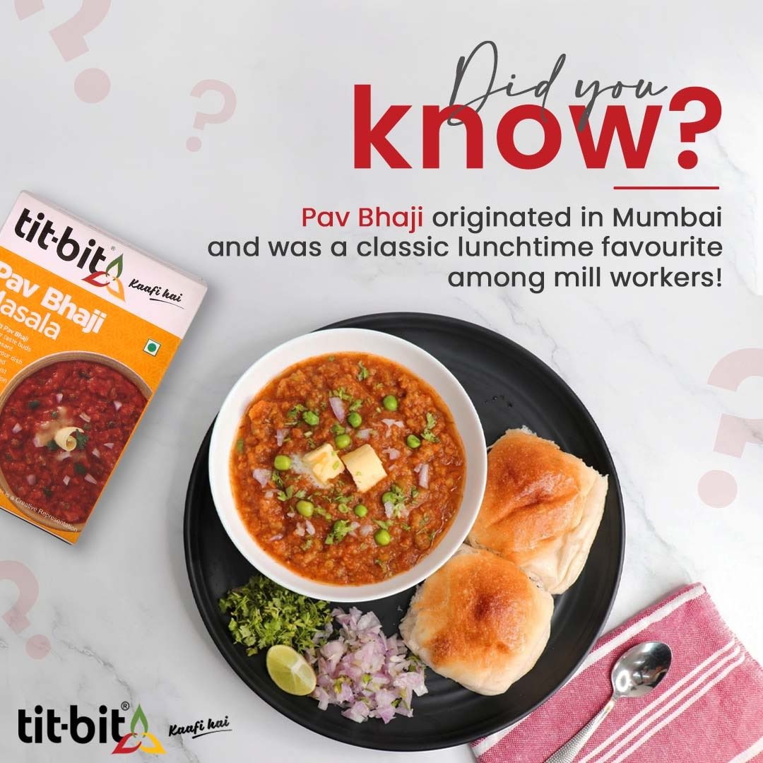 Everyone loves Pav Bhaji! First made in Mumbai, this delicious preparation soon spread throughout India and became a favourite!

🛒Shop now: bit.ly/45hCZOr

#TitBitSpices #TitBit #KaafiHai #PavBhajiMasala #pavbhaji #tasty #amazing #spice #spiceofindia #spiceworld