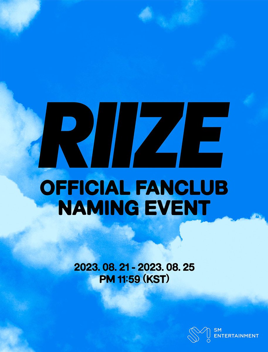 RIIZE_official's tweet image. [#RIIZE 공식 팬클럽 명 모집 안내]

▶ Period
: 2023.8.21 (MON) ~ 2023.8.25 (FRI) 23:59 (KST)

▶ Link
: forms.gle/aL8s6FUTH5iWfd…

#RIIZE #라이즈  
#RISEandREALIZE
