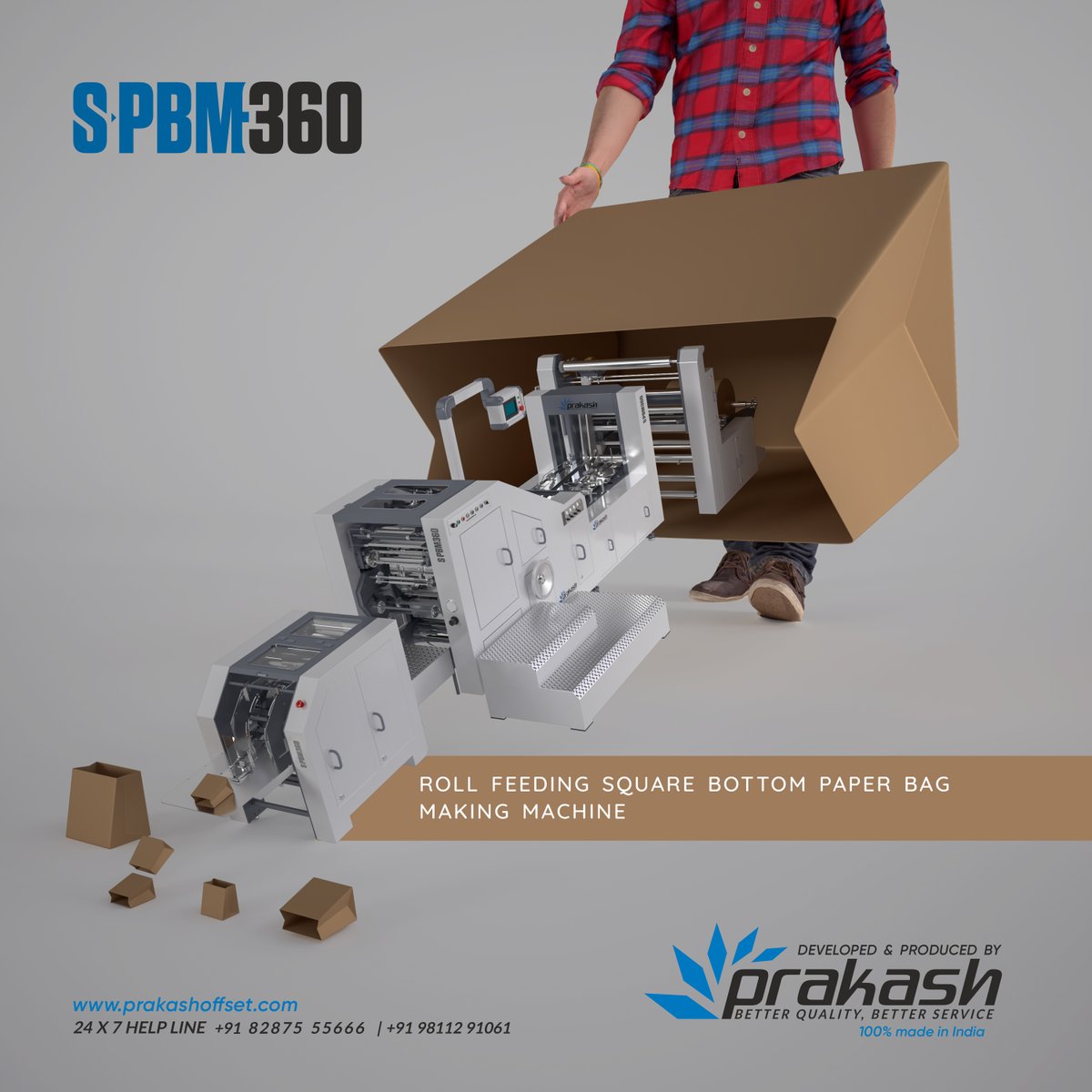 prakashmachine's tweet photo. 👉Roll Feeding Square Bottom Paper Bag Making Machine 

High Speed 200 Bags Per Minute | Modern Design | Ideal for SOS &amp; Carry Bags

For more visit here 
🌐 𝗪𝗲𝗯𝘀𝗶𝘁𝗲: https://t.co/mqWBHmFpdF

#paperbagmachine #carrybagmachine #krafpaperbagmachine #SquareBottombags #machine https://t.co/tbTY3eKCxW
