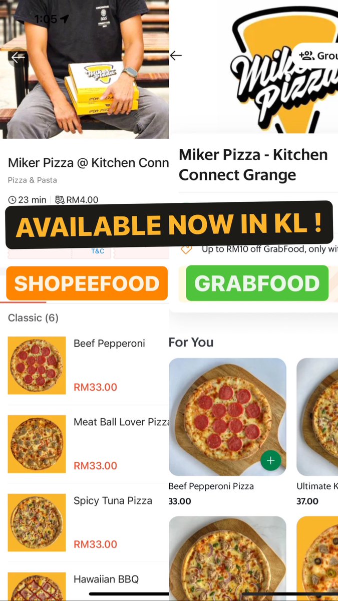 Berita Baik Benor.. MIKERPIZZA udah mendarat ke Kuala Lumpur komer…

📍MIKERPIZZA AMPANG ( Kitchen Connect ) @ Ampwalk Mall
ORDER VIA : Grab , FoodPanda &amp; Shopeefood

📍 MIKERPIZZA Medan Sate Kajang ( Sebelah MRT Stadium Kajang )