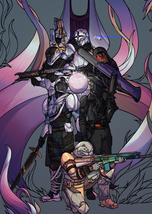 vaughn_mw's tweet photo. dump of some wips ive been going through slowly amongst commissions!! being friends with me means that occasionally your guardian gets featured in an art print or two 😌 #Destiny2 #Destiny2Art #DiabloIV #ocart https://t.co/bXoVu6ychP