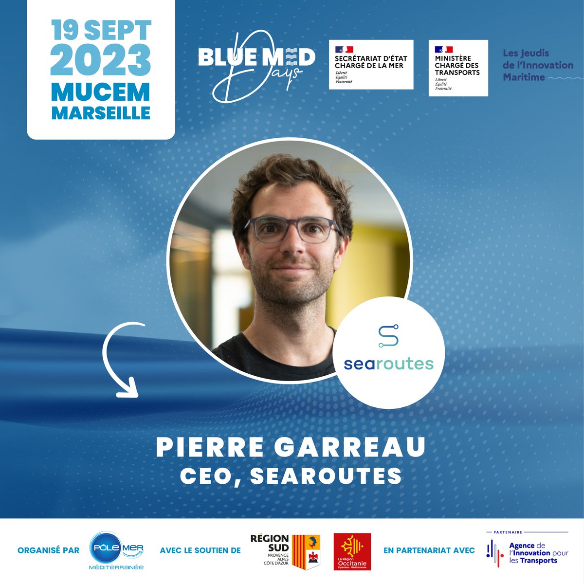 📢 Pierre GARREAU, CEO <a href="/searoutesfr/">Searoutes</a> interviendra aux Blue Med Days dans une session dédiée aux innovations à mettre en place sur les navires pour être au rendez-vous de la décarbonation en 2050 !
🗓️ 19/09/2023📍<a href="/Mucem/">Mucem</a> #Marseille 
Programme &amp; inscriptions🔗swll.to/aGak1J
