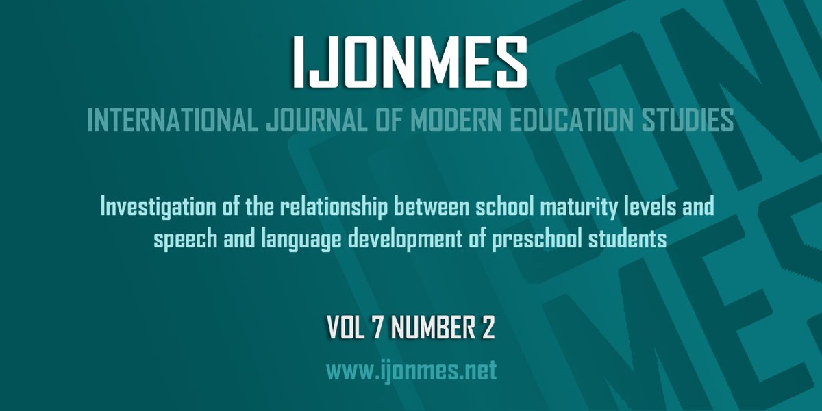 📢 New research in @IJONMES: 'Investigation of the Relationship Between School Maturity Levels & Speech and Language Development of Preschool Students.' This study delves into the correlation between school readiness & linguistic growth in preschoolers.Essential reading for…