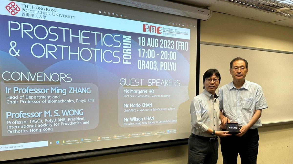 PolyuB's tweet photo. The Prosthetics &amp; Orthotics Forum was organised by PolyU BME on 18 August 2023 on PolyU campus, and was attended by over 50 P&amp;O practitioners, researchers and research students. More details: https://t.co/cBcDsAmzdf

#PolyUBME #BME #research #prosthetics #orthotics #forum https://t.co/qoGzwO8v3b
