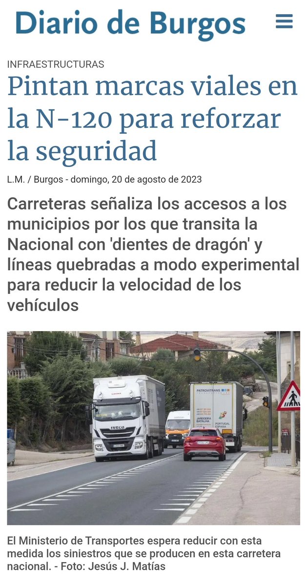 jabur86's tweet photo. Ahora sí!!! Los "dientes de dragón"  es lo que hacía falta. La N-120 ya es segura. 🤦🤦 https://t.co/pAOa4SL3So
