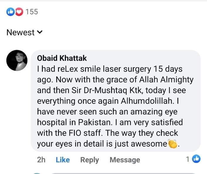 fioeyehospital's tweet photo. Satisfied with SMILE

A positive comment can motivate a number of people to step up for SMILE refractive surgery and live their lives without the burden of glasses and will see the colours of the world without any Barrier of glass. 

FIO Hospital
Seeing is believing https://t.co/BjLtQ39jrF