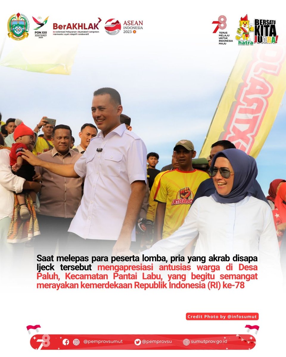 pemprovsu's tweet image. Wagub Sumut @ijeck09 Lepas Perlombaan Dayung Sampan Tradisional

selengkapnya berita dapat diakses melalui Website : sumutprov.go.id

#Perlombaan #DayungSampan #HUTRI78Tahun #SumutBermartabat #PemprovSumut #SumateraUtara #SumutSmartProvince #EdyRahmayadi #Ijeck