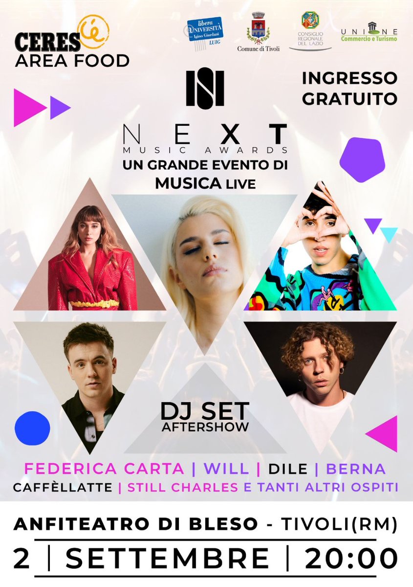asromatw's tweet photo. Next Music Awards a Tivoli: https://t.co/mtvi4t6l2w 

Il 2 settembre si terra' a Tivoli il festival musicale Next Music Awards. Scopri i big della musica italiana che si esibiranno sul palco https://t.co/ZtRbmayAfo