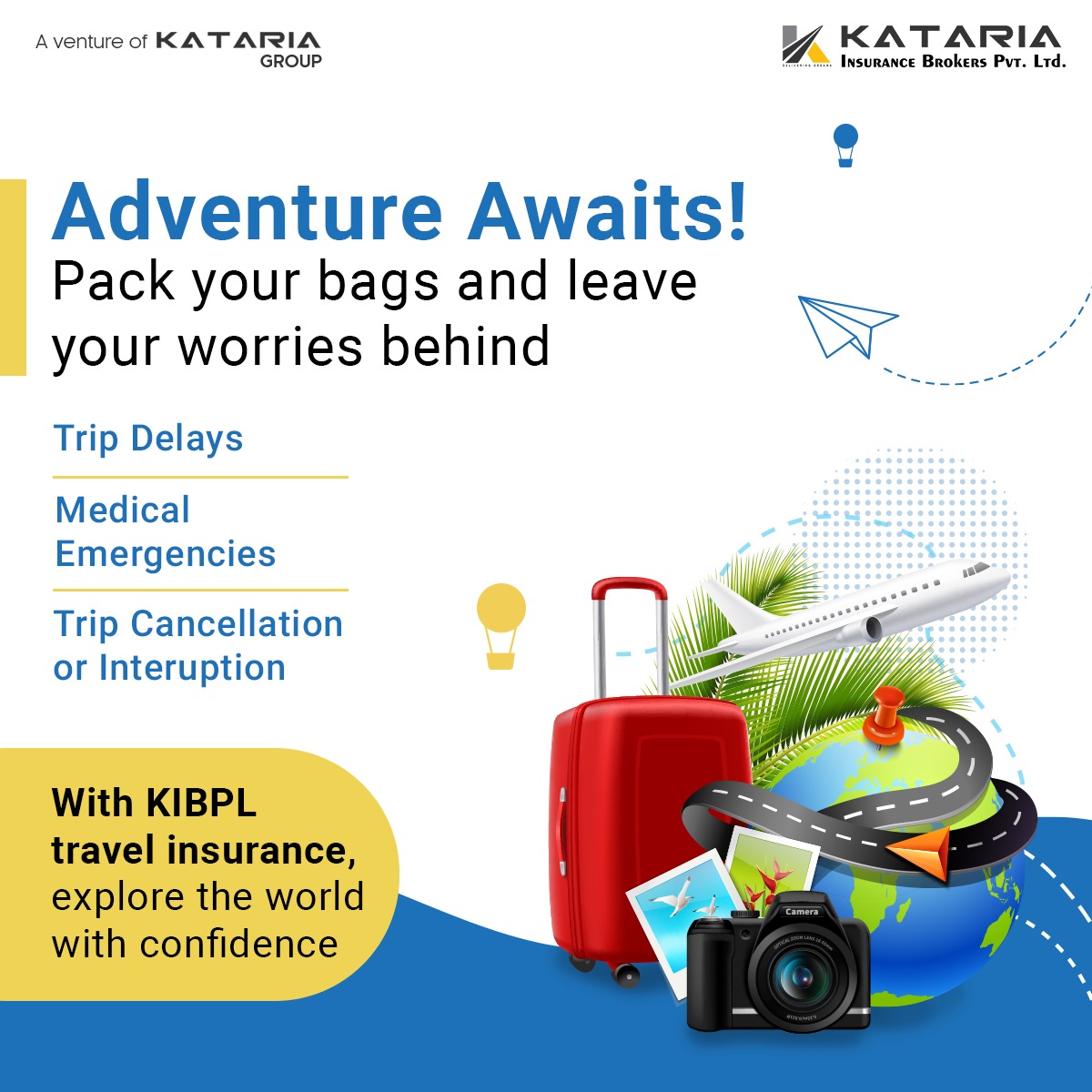 Katariagroupco's tweet image. Step out worry-free and let KIBPL travel insurance be your shield. Explore the world with confidence!

To know more, call us on +91 7069955555 or mail us at kibpl@kataria.co.in 

#Kataria #KatariaGroup #KatariaInsurance #Insurance #HealthInsurance #MotorInsurance #TravelInsurance
