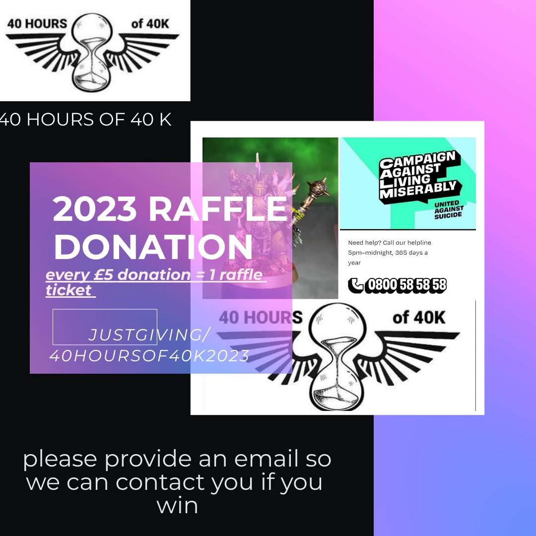 40hoursof40k's tweet image. Here’s the list of the full army! Well over 2,800 points you can win!!

For £5 donation 

justgiving.com/page/40hoursof…