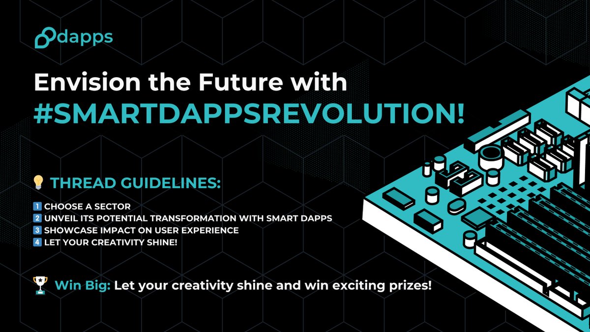 Join Smart dApps Revolution! 😎

Share your visionary thread on how smart dApps can transform sectors like Entertainment, Education, Healthcare, Finance, Social Networking, E-commerce.

How to Enter:

📣 Create thread using #SmartdAppsRevolution
🔗 Reference link use cases:
