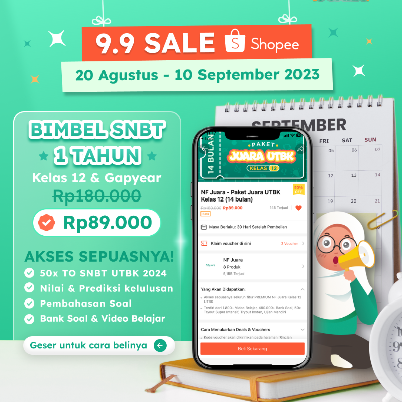 nfjuara's tweet photo. 📣 Bimbel SNBT 2024 1 Tahun Cuma 89rb!

✅ 50x TO UTBK 2024
✅ Pembahasan TO
✅ Prediksi kelulusan
✅ Video belajar lengkap
✅ Bank soal sepuasnya!

Link beli  👉 https://t.co/yDBkPsTaS3 https://t.co/HGBAbpLQCe