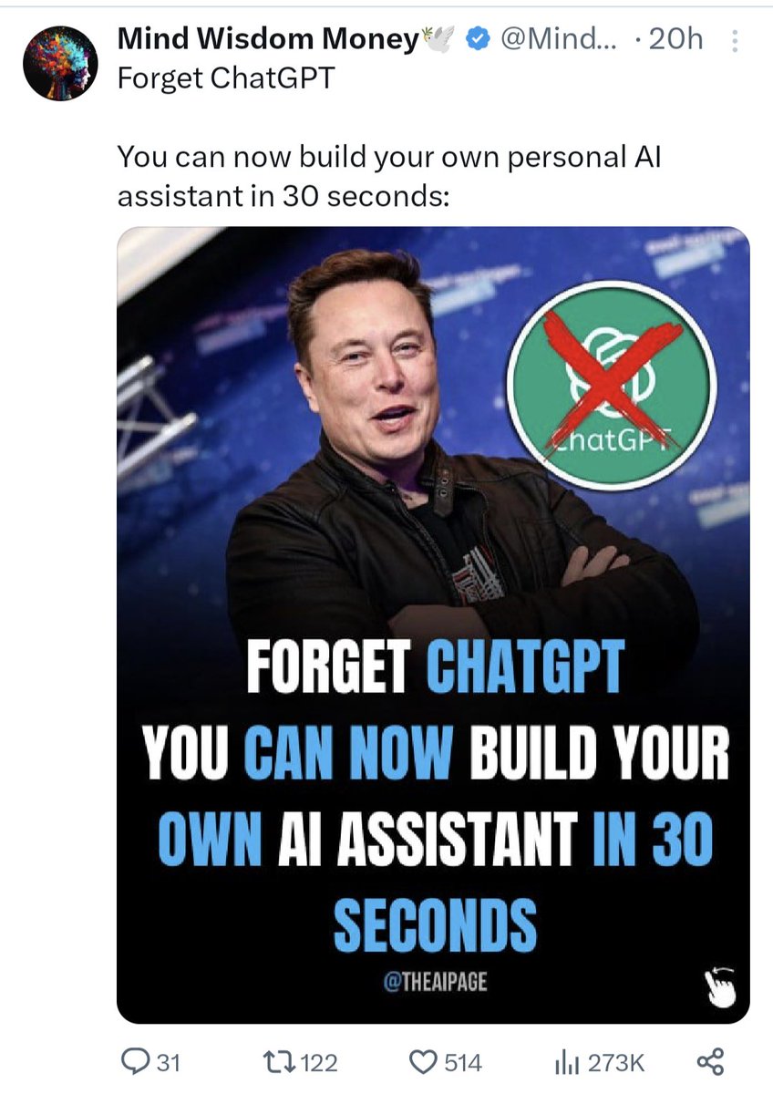 I'm starting to see these fake ads using famous tech folk being quoted on top of my feed. Now, more frequently. My first "block" on Twitter. <a href="/MindWisdomMoney/">Maxwell 🕊</a>