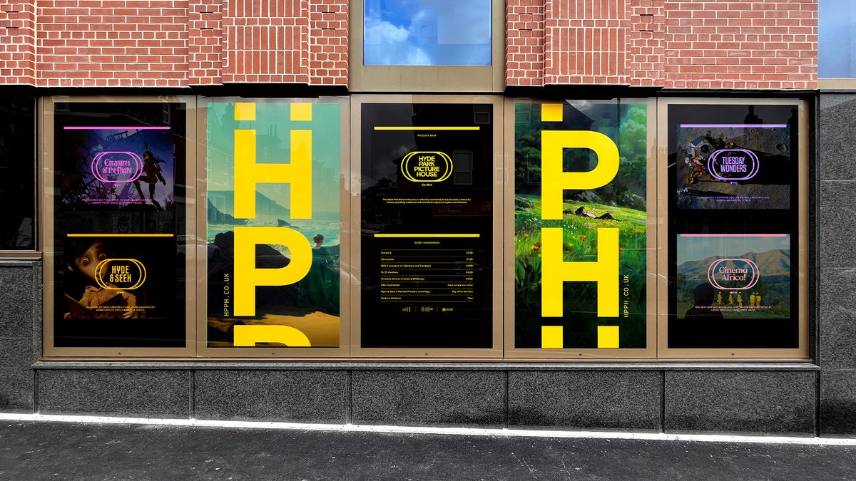 topthisdesign's tweet photo. Gorgeous new identity for Hyde Park Picture House in Leeds. Kudos to @rabbithole studio, such lovely work. The animated ident is simply incredible 😃 https://t.co/hfijVEXTOs #design #identity https://t.co/bIFcSboccT