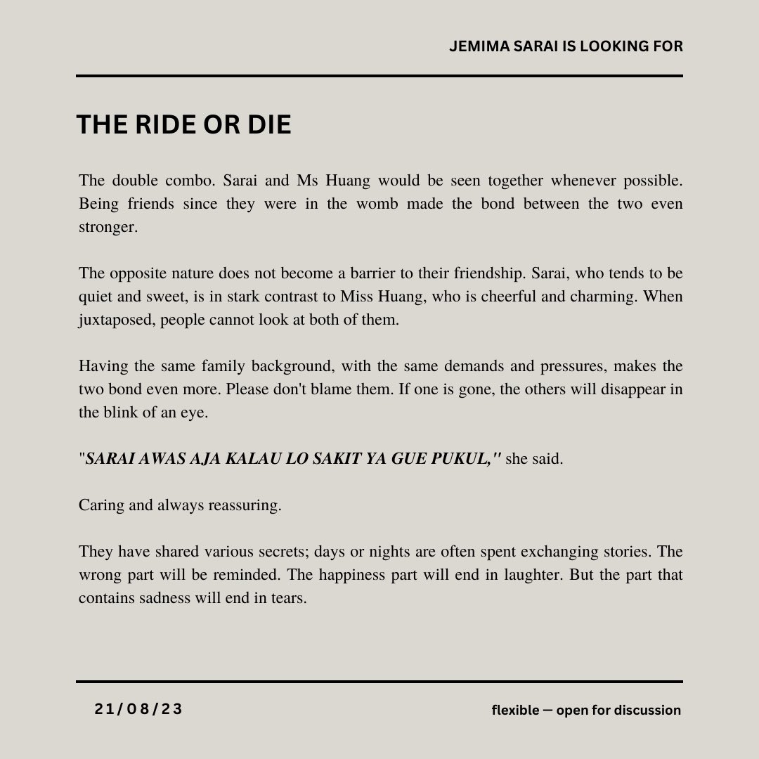 cesterenity's tweet image. ㅤ 
ㅤ
HAZEL.⠀ 
&amp;lt; A retweet will be appreciated. &amp;gt;

Untuk menunjang kisah Sarai, izinkan saya menawarkan beberapa posisi yang mungkin dapat diisi. Lengkapnya berada pada gambar di bawah ini. Terima kasih!

# Hal mengenai Isaiah terlampir setelah tweet ini.
ㅤ 
ㅤ