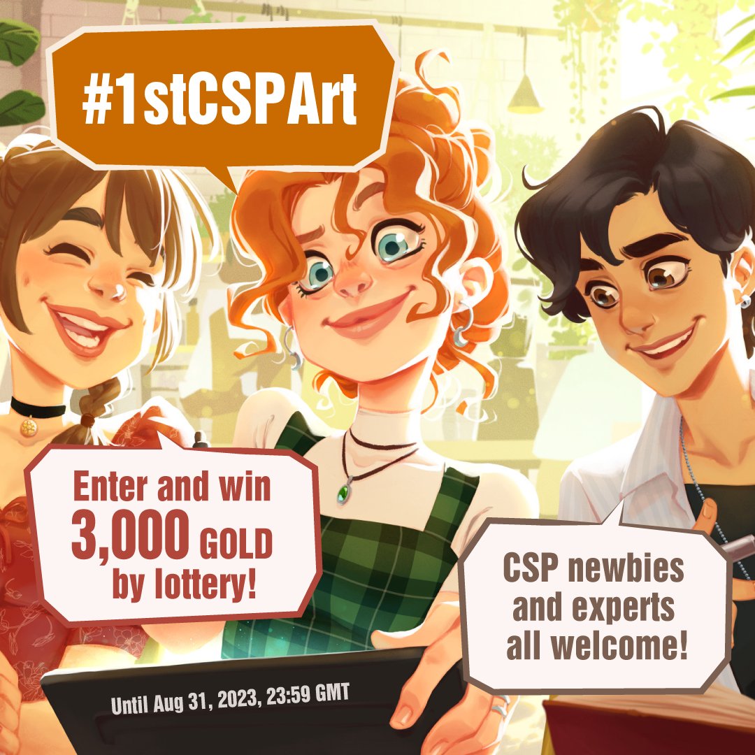 Do you remember your first art in Clip Studio Paint? We want to see it! 5 winners will be chosen randomly for 3,000 GOLD you can use on materials.🎁 To Enter 1. Follow this account. 2. Post your artwork with the hashtag #1stCSPArt Until Aug 31, 2023, 23:59 GMT If you're new…
