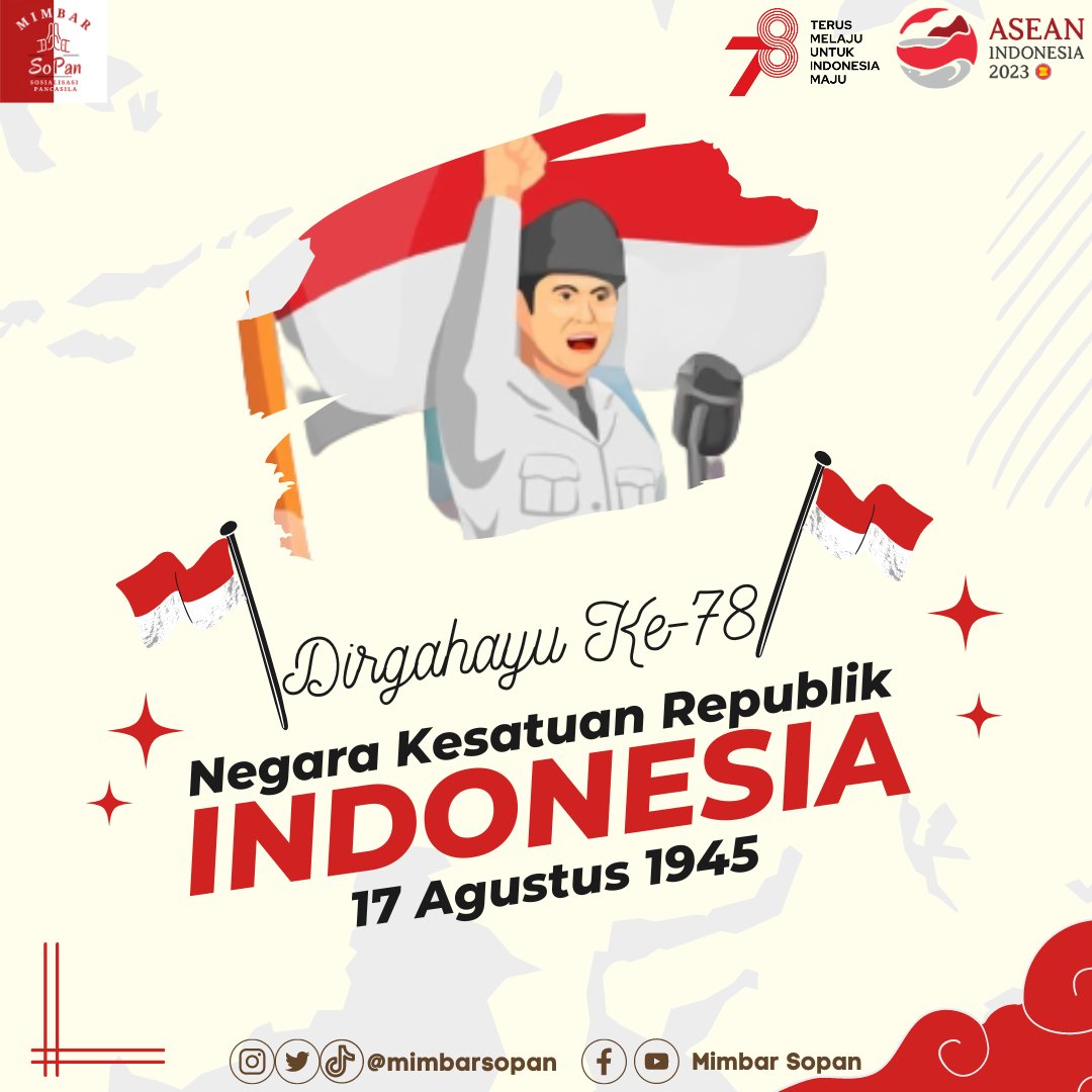 M.E.R.D.E.K.A!
Semangat terus melaju! 
Mari kita jaga kebersamaan dan keberagaman untuk mewujudkan impian bangsa yang besar. 
Nilai-nilai Pancasila semakin tertanam dan teraktualisasi dalam kehidupan kita. Dirgahayu ke 78 Repubik Indonesia 🎊🥳
#hutri78 
#BPIPRI 
#17agustus