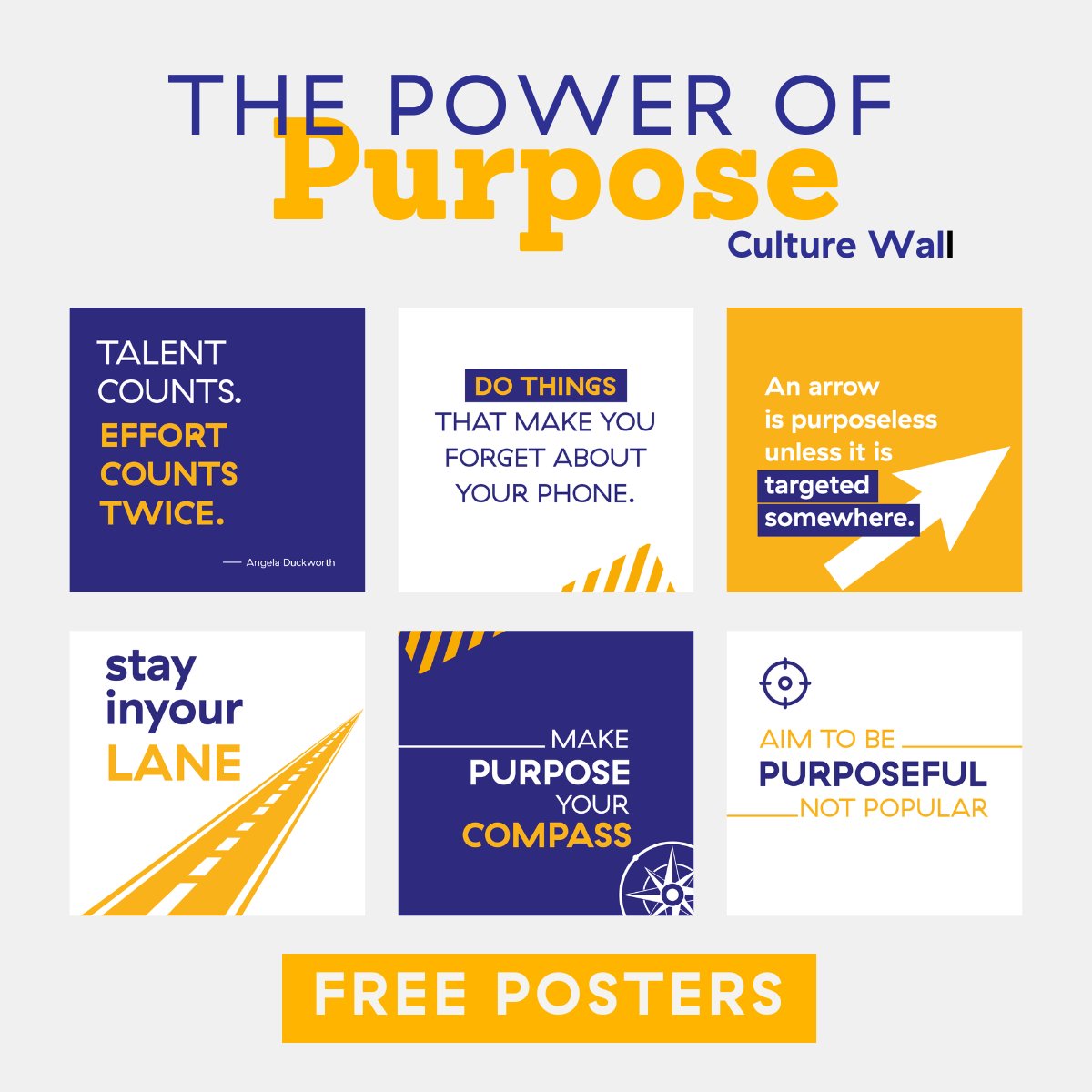 The Power of Purpose - Culture Wall. 16 Free Posters for your classroom.
#teacher 
thehopefullinstitute.com/lessons-on-pur…