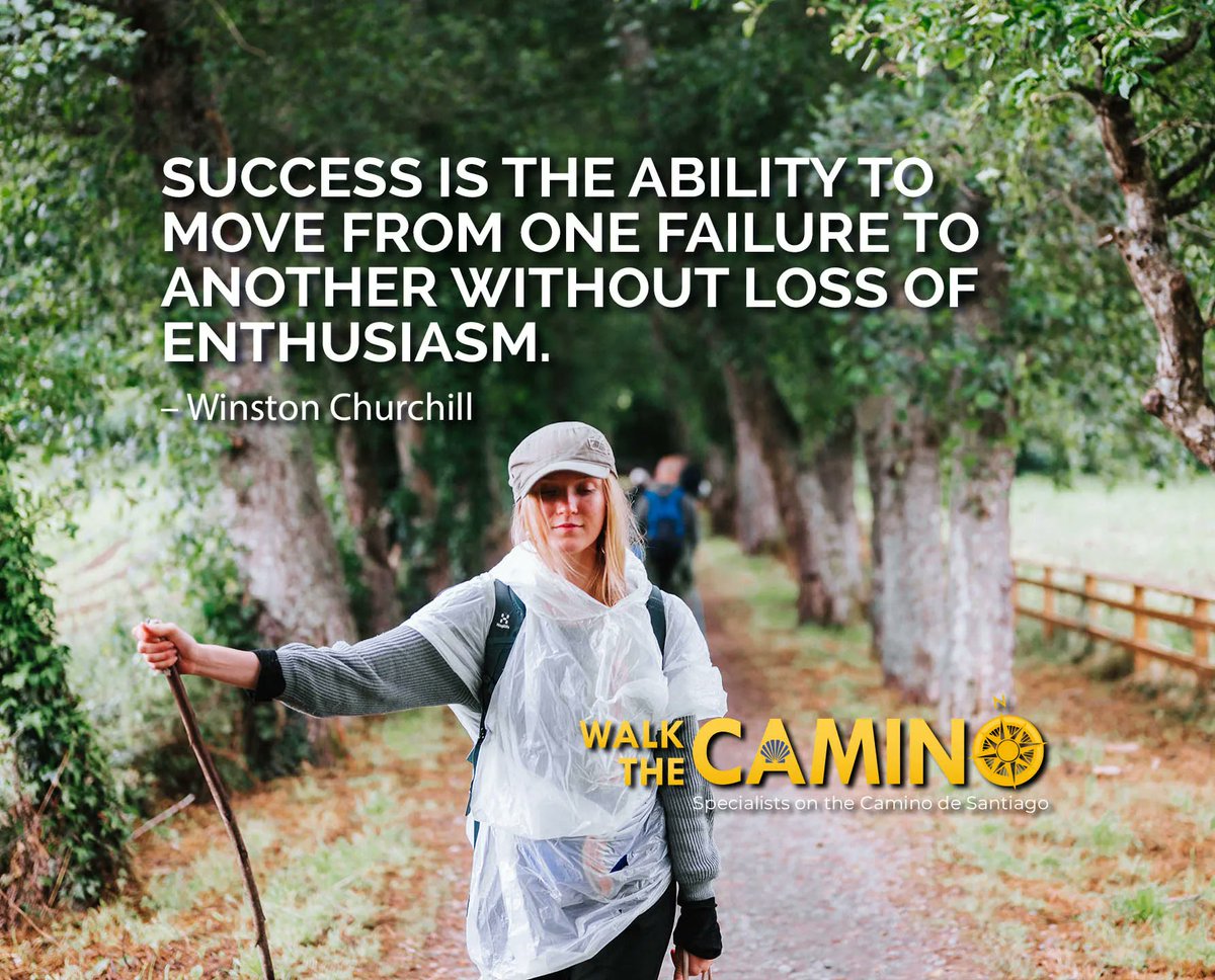 walkcamino's tweet photo. "Success is the ability to move from one failure to another without loss of enthusiasm." ― Winston Churchill
https://t.co/KPl7LpAmeQ
#walkcamino #CaminoFrances #FrenchWay #Caminodesantiago #MondayMotivation #hike #walking #santiagodecompostela https://t.co/45zzVsefxu