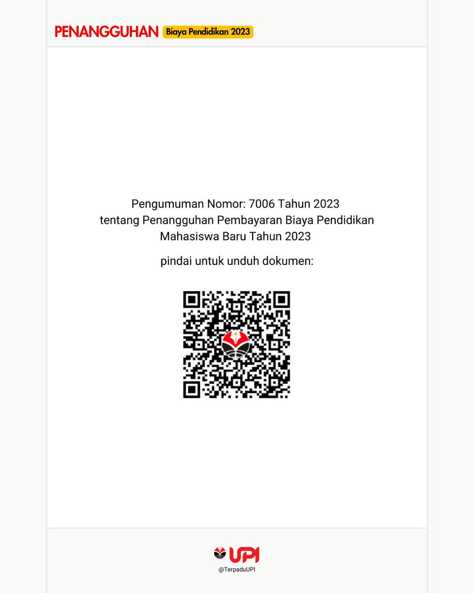 ⁣
Halo #CalonMaruUPI, ⁣
Ada informasi terbaru mengenai pembayaran biaya pendidikan. Yuk disimak! ⁣
⁣
#info #terpaduupi #upi⁣
#biayapendidikan #ukt⁣
#KampusMerdekaIndonesiaJaya