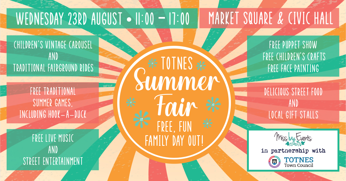 This Wednesday hop on the train 🚆 and make use of @gwr groupsave ticket for families and head to Totnes for their annual Summer fair 🎡. There’s going to be free entertainment, music, food and fairground rides for all to enjoy #plymotion #daysout @visittotnes