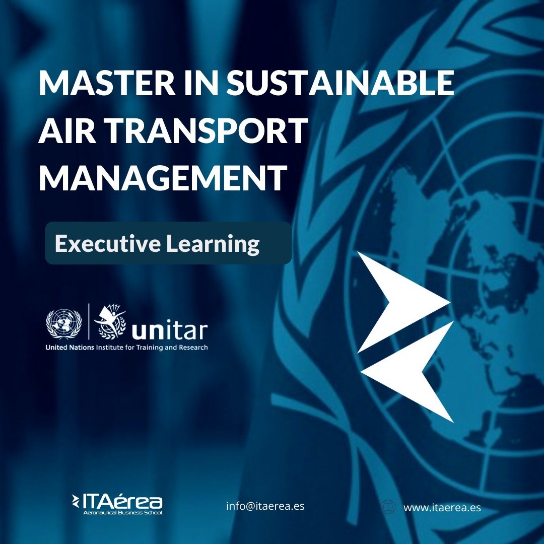 ITAerea_Aero's tweet photo. Master in Sustainable Air Transport Management Executive ✈️ E-learning modality ( @ONU_es - @UNITAR)

#ITaerea &amp; United Nations has been developing this postgraduate degree for those professionals who want to make a significant positive impact in the world. https://t.co/ZIGgcM3Dyh