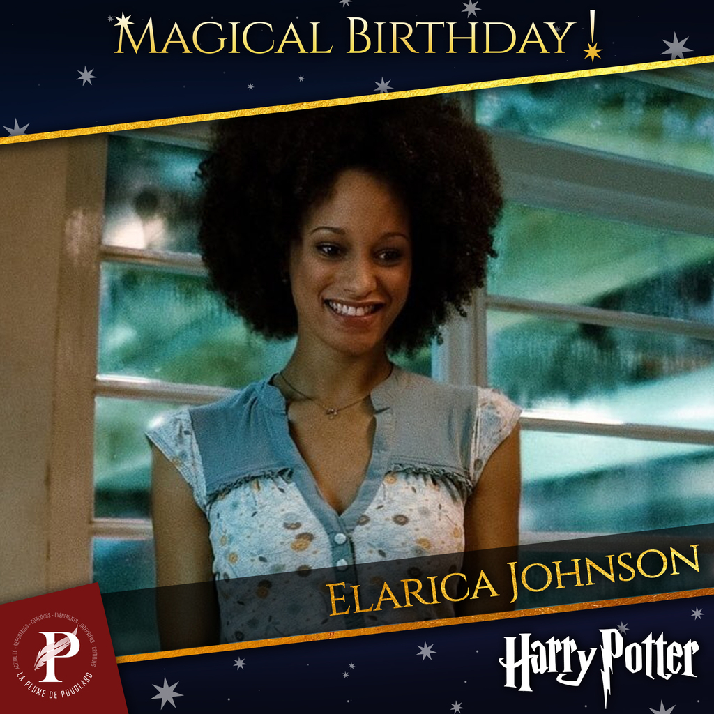 LaPlumePoudlard's tweet photo. [Magical Birthday]

Aujourd'hui nous fêtons l’anniversaire d'une actrice du Wizarding World de J.K Rowling : Elarica Johnson qui incarne la serveuse pour qui en pince Harry Potter.

Auriez-vous vu Harry avec ce personnage ou avec Ginny ?

#magicalbirthday #harrypotter #jkrow… https://t.co/OxyKYWREUH