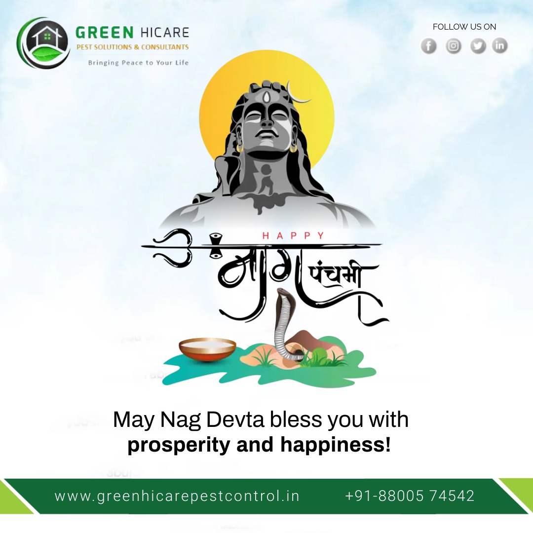 HAPPY NAG PUNCHAMI
May Lord Shiva shower his blessings upon all of you on this auspicious day.
Visit Us:- greenhicarepestcontrol.in
Mail Us:- greenhicare@gmail.com
Contact Us:- +91-088005 74542
#shiv #mahakal #mahadev #nagpanchami #panchami #shiva #culture #nagdevta#nagpunchami2023