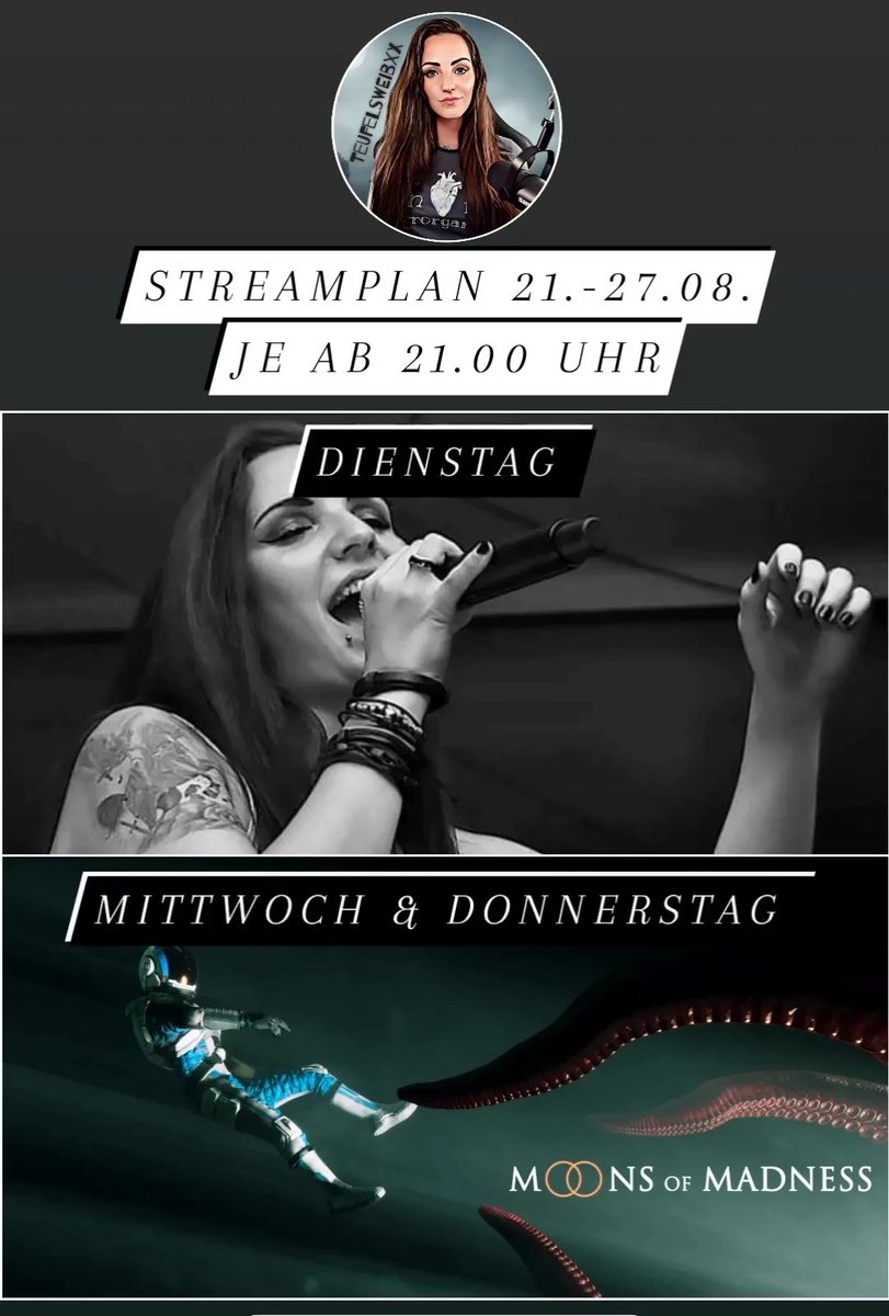 Mein spontanen Stream-Urlaub ist vorbei, mein Sohn eingeschult und nun der größte Stress geschafft 😅 Es kann also wieder los gehen 💗
#TwitchDE #twitchgirls #twitchgaming #twitchgermany #SupportSmallStreamers #streamergirl #HorrorGames #scifi #singen #twitchmusic