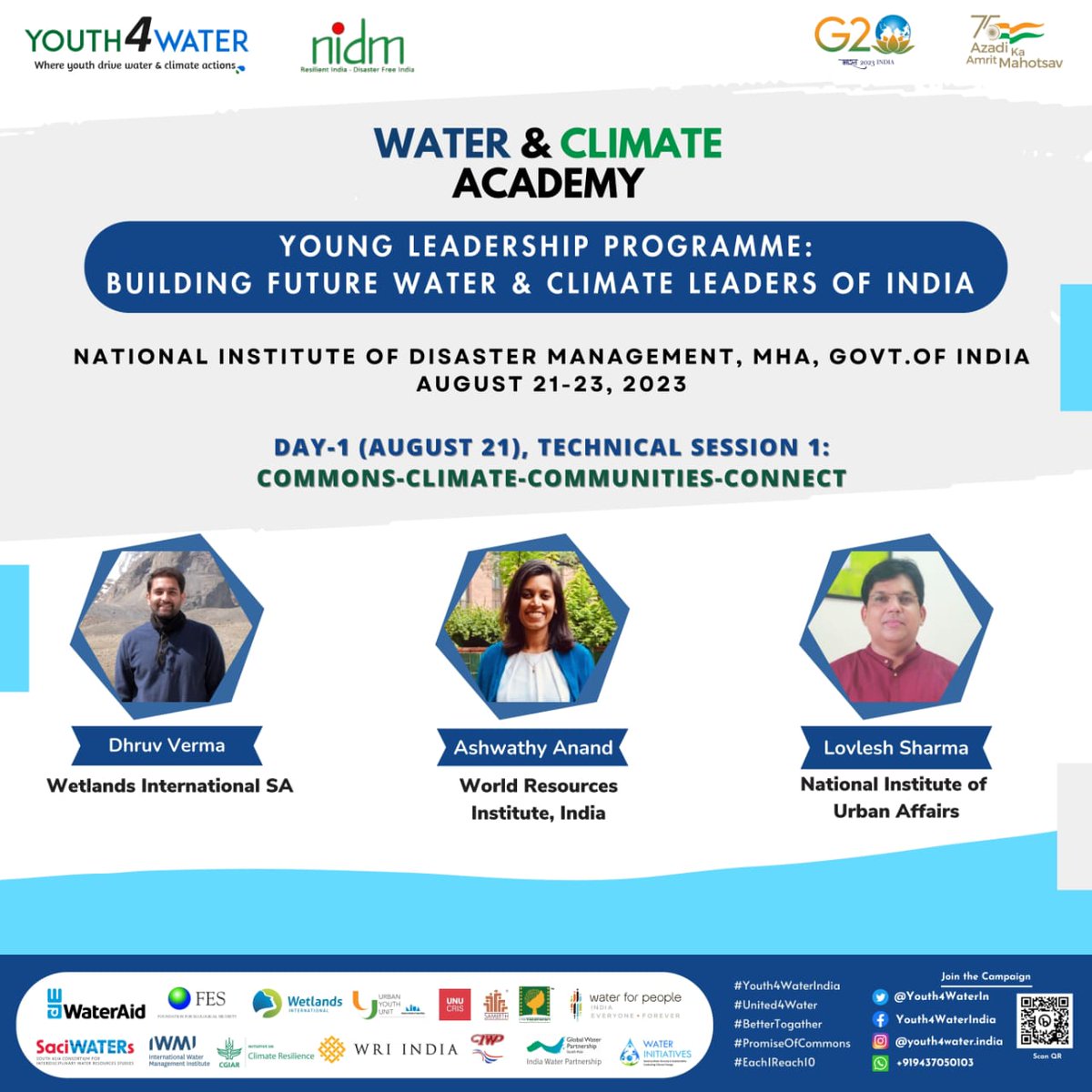 WetlandsInt_SA's tweet photo. The Technical session on #YoungLeadershipProgramme starts today, paving the way for inspiring actions on wetlands conservation and climate resilience.
@Youth4WaterIn
@WRIIndia
@nidmmhaindia https://t.co/p54wsUiyXL