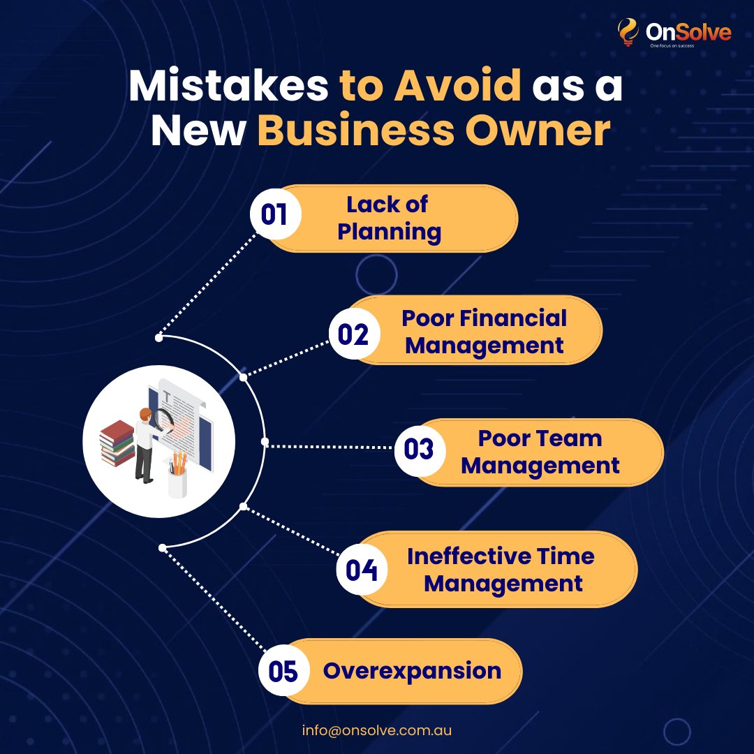 🚫 Avoid These Common Mistakes as a New Business Owner! 🛑 Learn from Experience and Thrive 💼

#OnSolve #Australia #oustsourceservices #BusinessMistakes #NewEntrepreneurTips #StartupBlunders #LearnFromMistakes #BusinessGrowth #EntrepreneurJourney