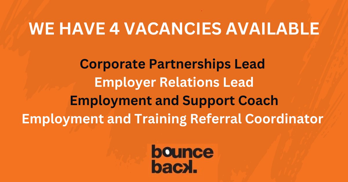 As @the_bounce_back continues to expand we have four exciting vacancies! To find out more about working with us, the roles advertised, or to apply visit: bouncebackproject.com/support-us/job…