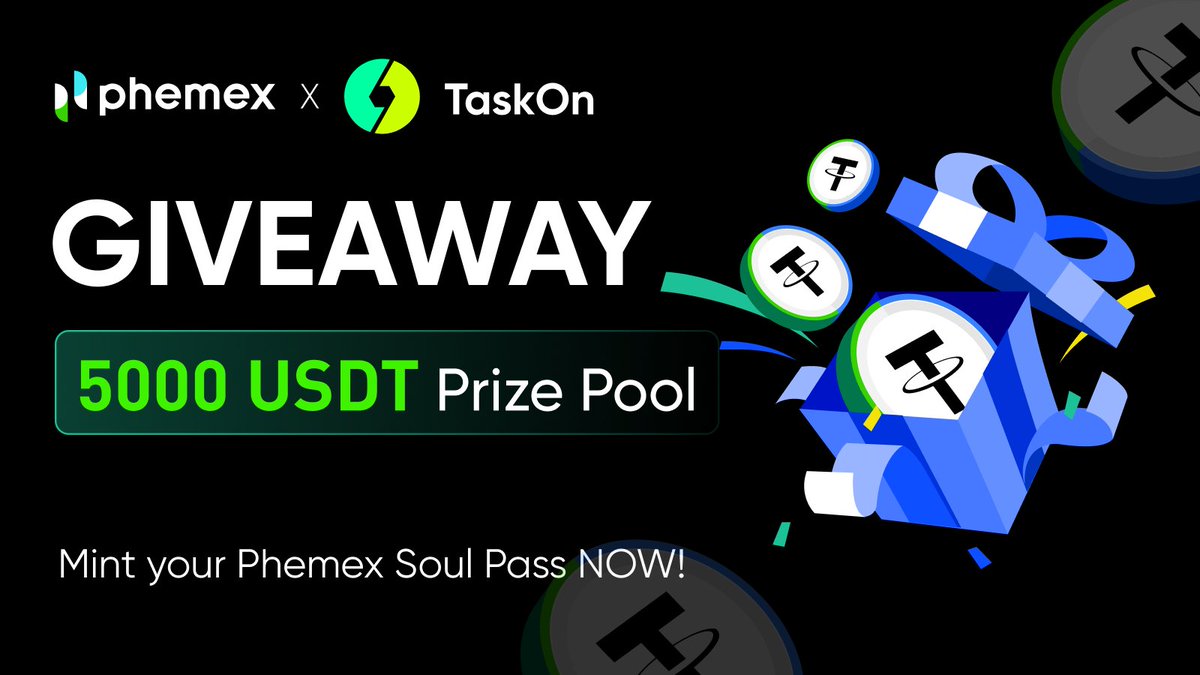 Phemex (@phemex_official) on Twitter photo Another Exciting Giveaway coming your way! 🥳
This time in collaboration with <a href="/taskonxyz/">TaskOn | Ultimate Web3 Community Growth Platform</a> 🤩
500 lucky winners who mint their #PhemexSoulPass will be able to share from 5,000 USDT prize pool 🤑💰
Join to grab your PSP and some extra #USDT! Another Exciting Giveaway coming your way! 🥳
This time in collaboration with <a href="/taskonxyz/">TaskOn | Ultimate Web3 Community Growth Platform</a> 🤩
500 lucky winners who mint their #PhemexSoulPass will be able to share from 5,000 USDT prize pool 🤑💰
Join to grab your PSP and some extra #USDT!