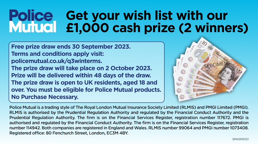 You could be one of our Summer prize draw winners if you enter 🤩

It's open to all members of the Police, serving and retired!

Terms and conditions apply, orlo.uk/GUd9k 

Simply visit to enter now: orlo.uk/6epZ2 

Prize draw closes on 30/09/2023.