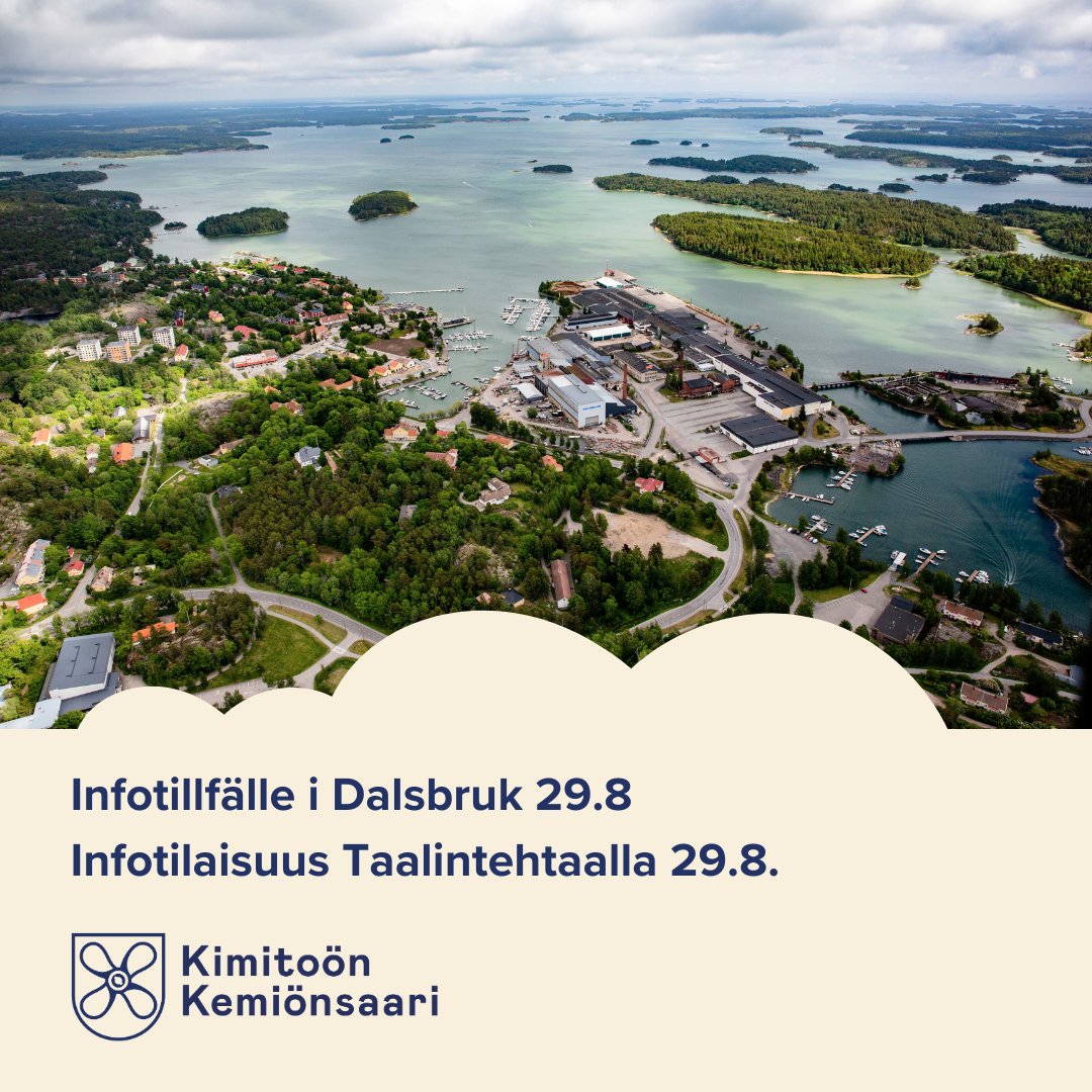 🏗️ Kemiönsaaren kunta järjestää infotilaisuuden kahdesta ajankohtaisesta asemakaavahankkeesta Taalintehtaalla: senioriasumisen asemakaava ja Pähkinämäen asemakaavan muutos.

👉 Lue lisää: kemionsaari.fi/2023/08/21/inf…